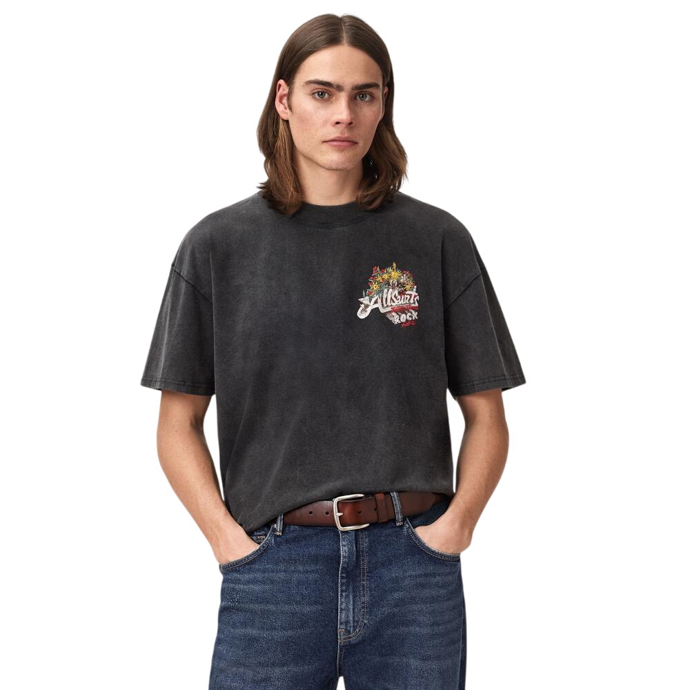AllSaints Roque Short Sleeve Oversized Crew Neck T-Shirt